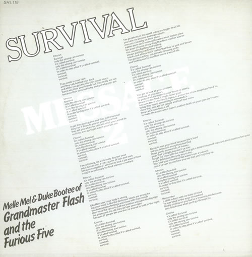 Grandmaster Flash Message 2 [Survival] UK 12" vinyl single (12 inch